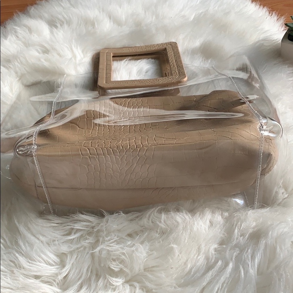 Transparent Tote Bag with Tan Pouch - Picture 3 of 9